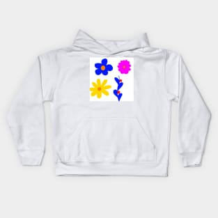 blue pink flower abstract texture Kids Hoodie